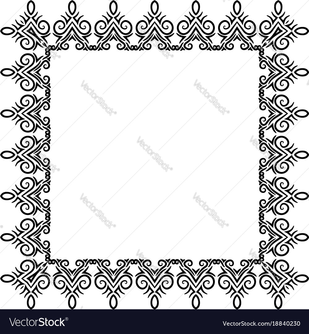 Frame of decorative ornament silhouette on white Vector Image