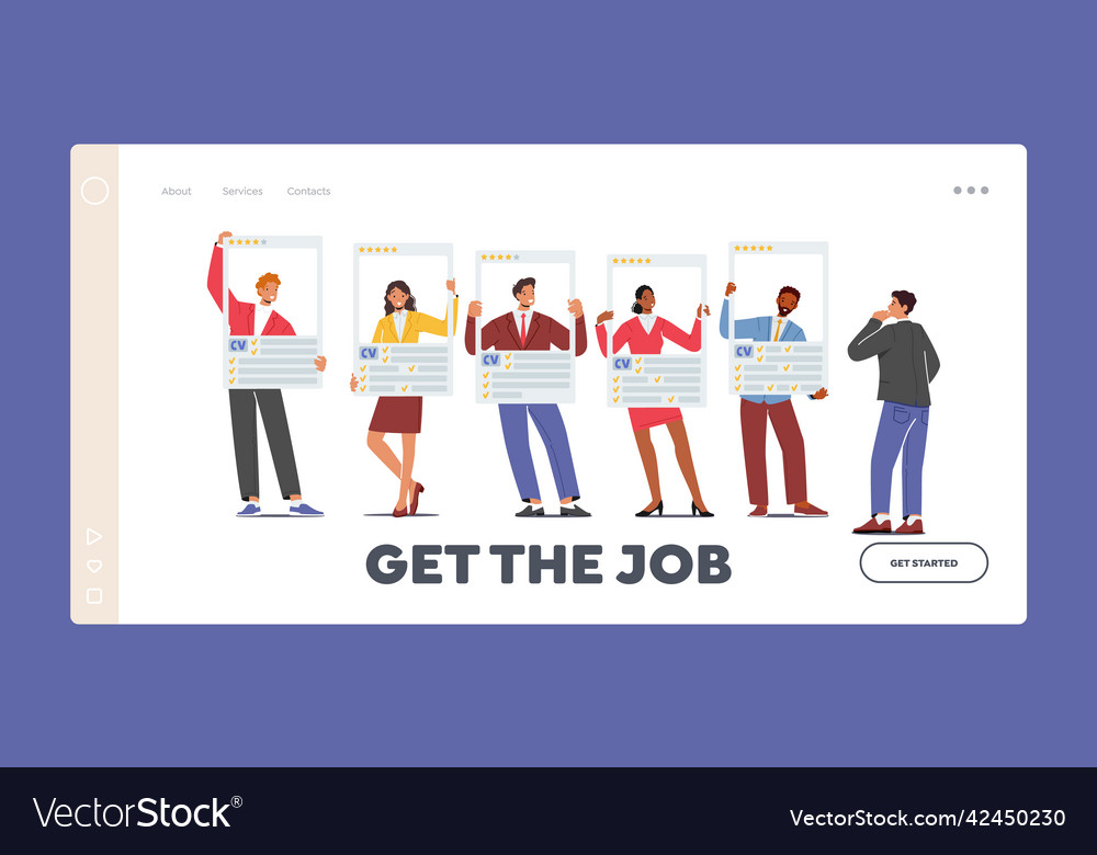 Get the job landing page template unemployed Vector Image