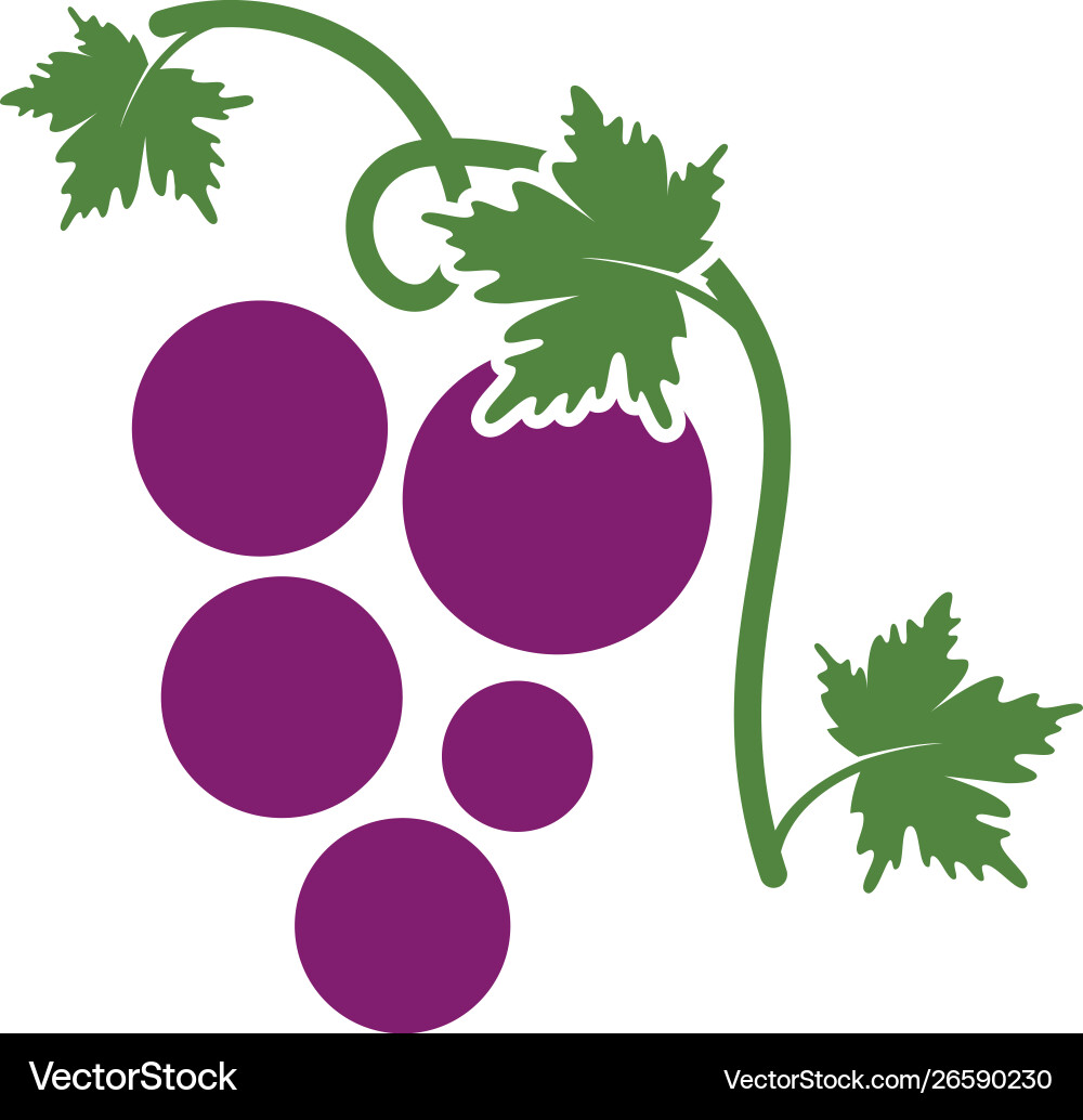 Grape with leaf icon Royalty Free Vector Image