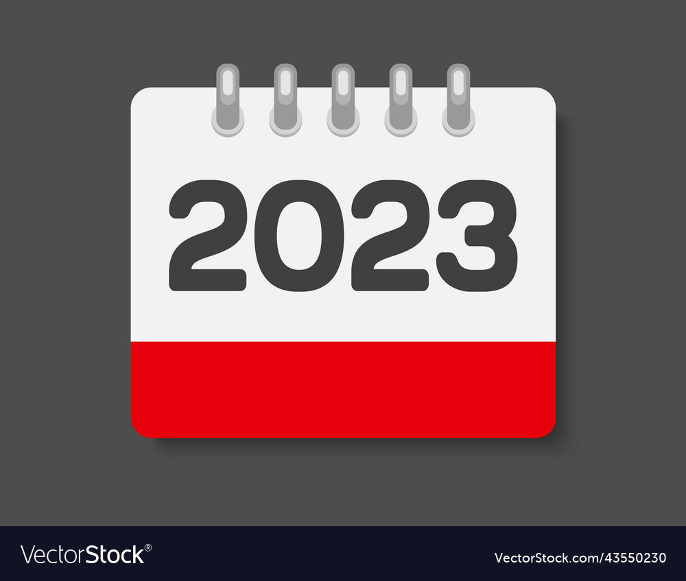 Icon calendar year 2023 of the year Royalty Free Vector