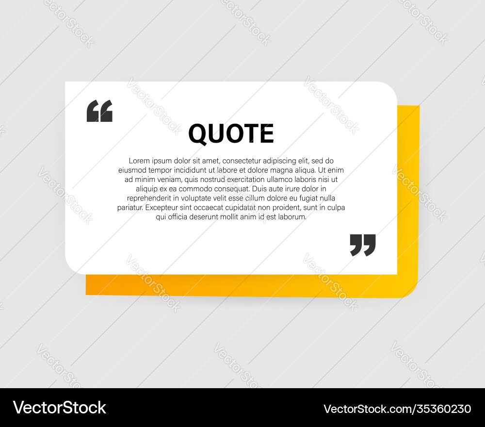 Quote rectangle isolated on material design style Vector Image