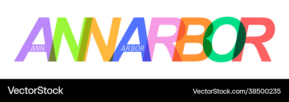 Ann arbor name city on a white Royalty Free Vector Image