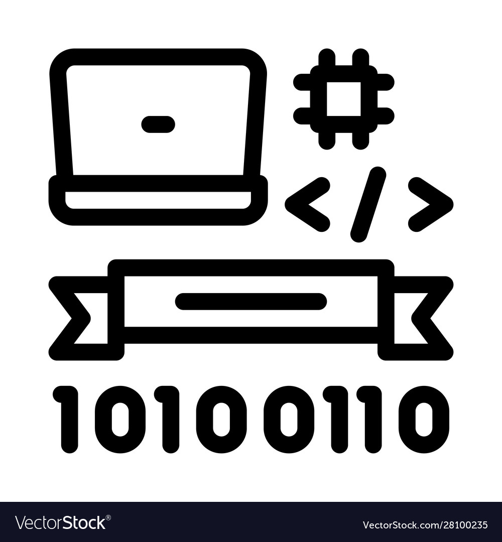 Computer programming graduation icon Royalty Free Vector
