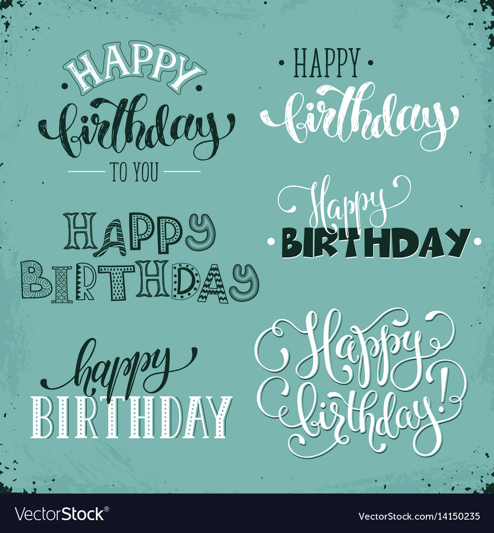 Happy birthday phrases Royalty Free Vector Image