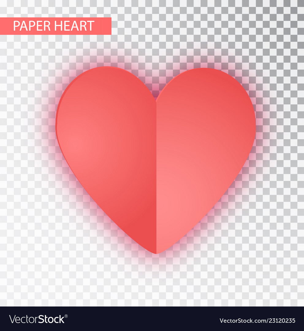 Paper heart isolated of valentine s vector image Paper heart isolated of valentine s
