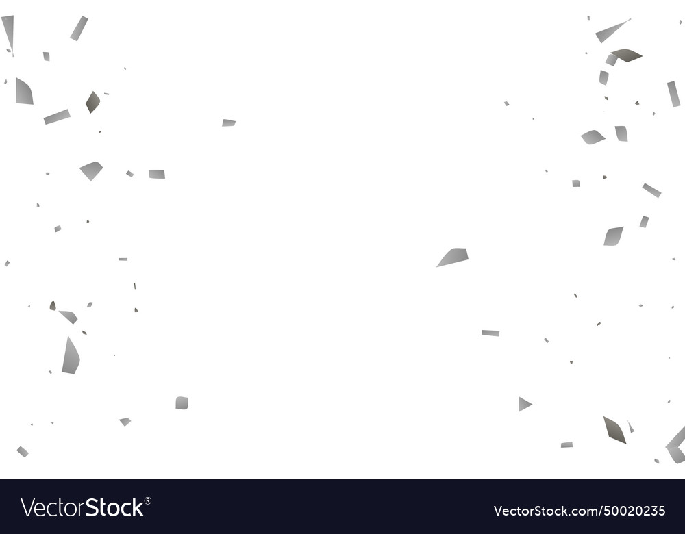 Silver glitter confetti on a white background Vector Image