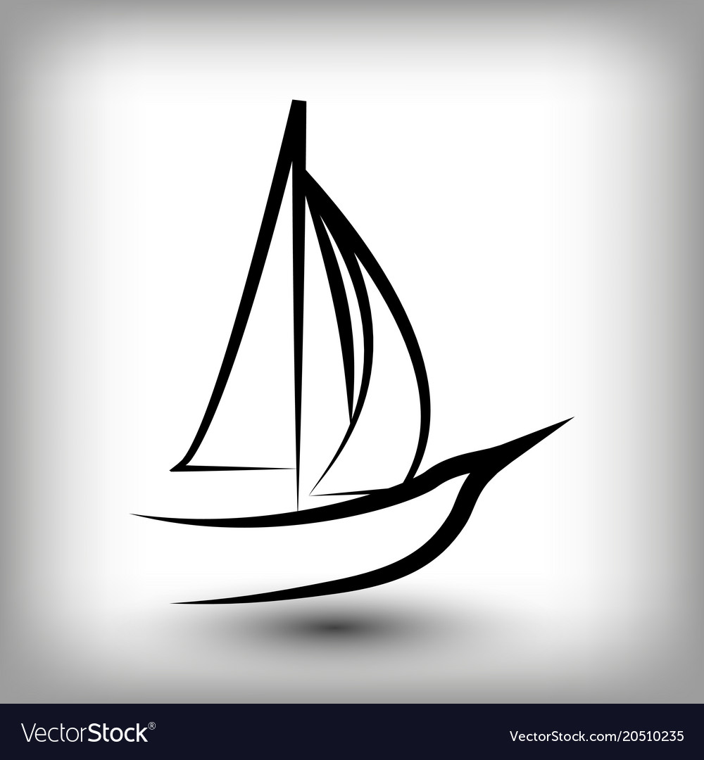 yacht logo templates sail boat silhouettes vector image