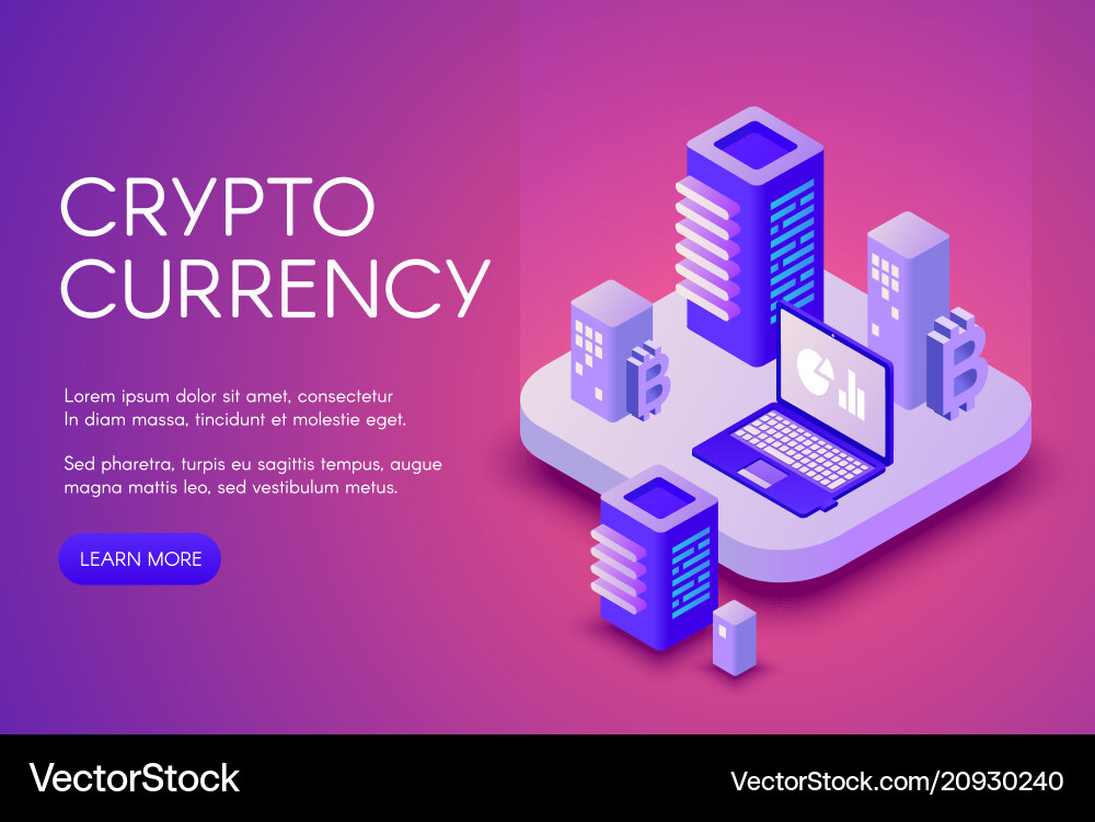 Cryptocurrency mining blockchain Royalty Free Vector Image