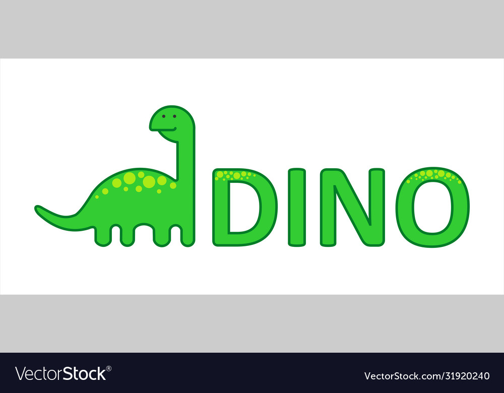 Cute herbivorous long-necked dinosaur dino Vector Image