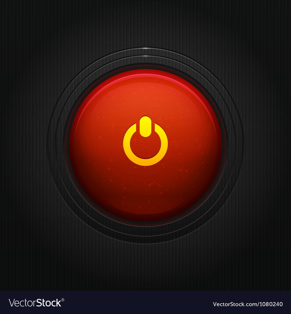 Glossy round on off button Royalty Free Vector Image