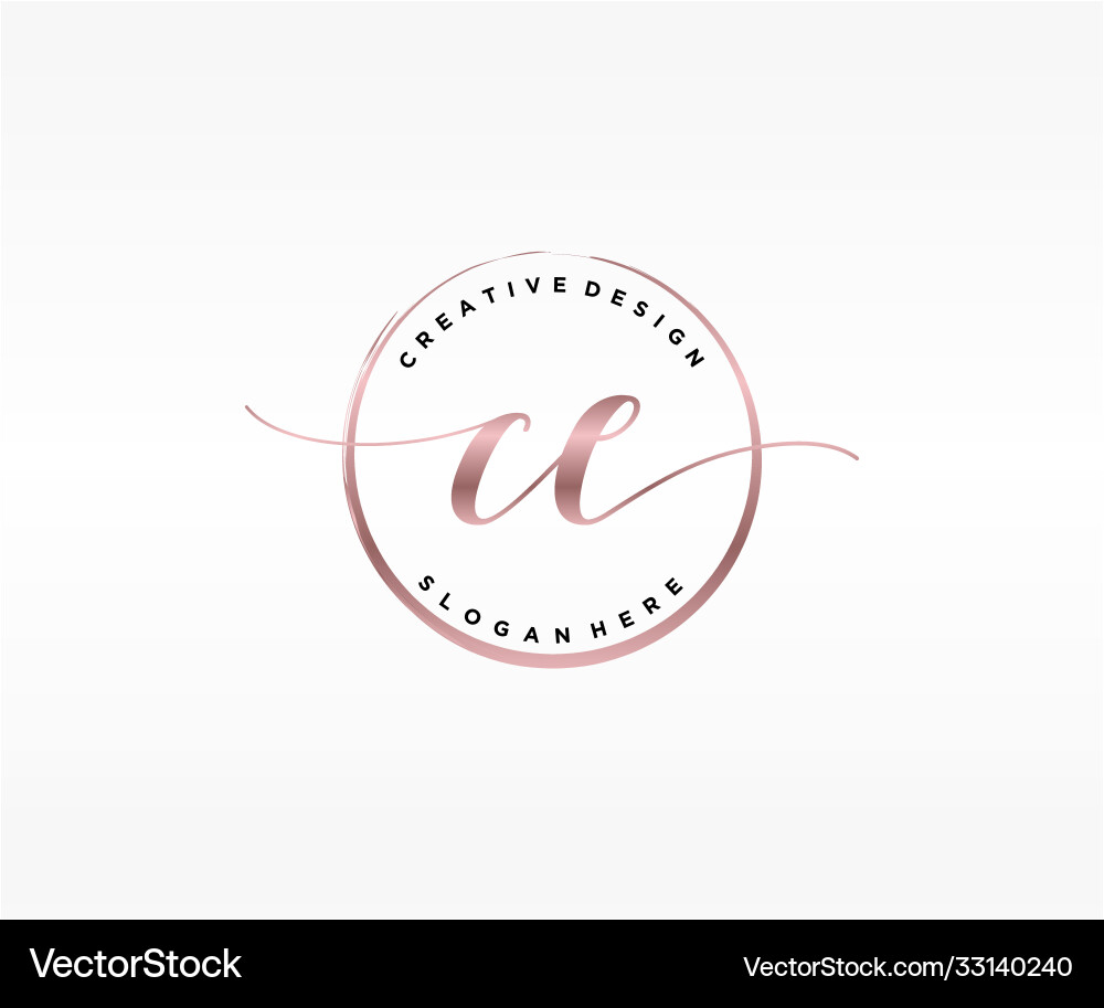 Initial ce handwriting logo with circle template Vector Image
