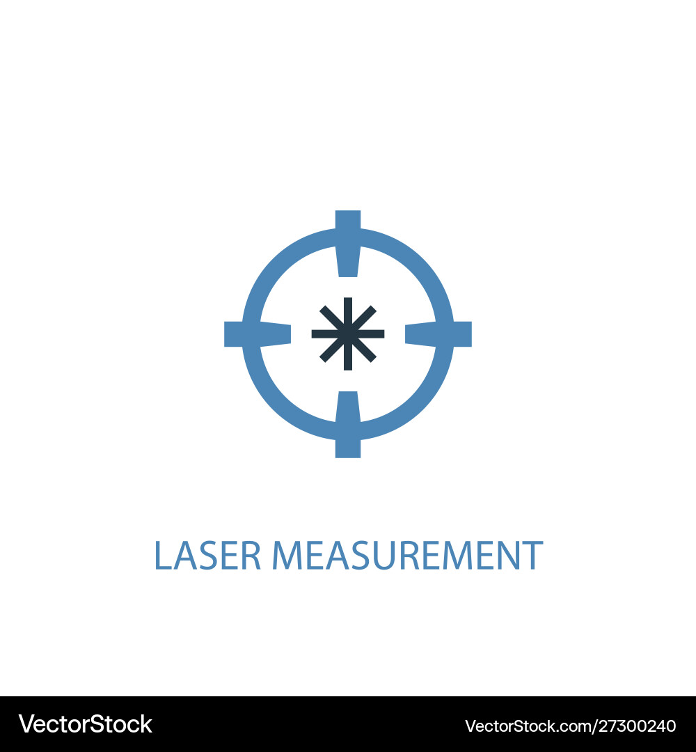 Laser measurement concept 2 colored icon simple Vector Image