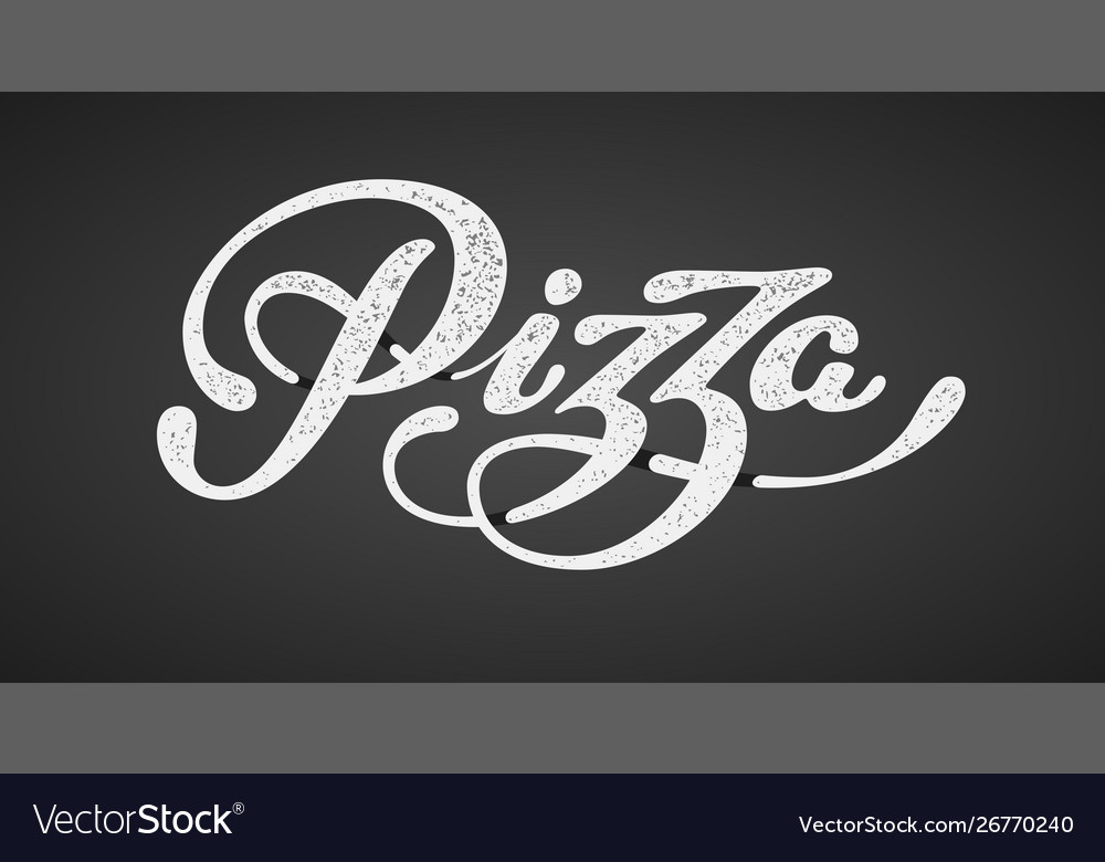 Pizza elegant hand written lettering Royalty Free Vector