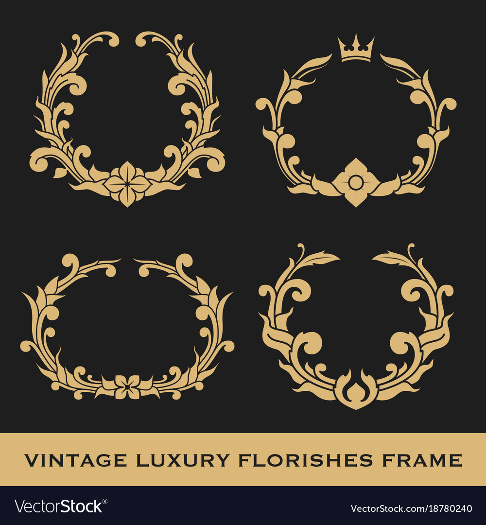 Set Of Vintage Luxury Monogram Frame Template