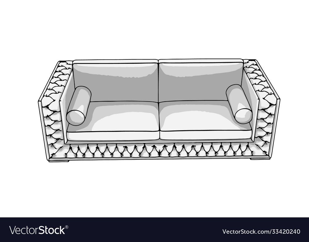 Sketch couch on a white background Royalty Free Vector Image