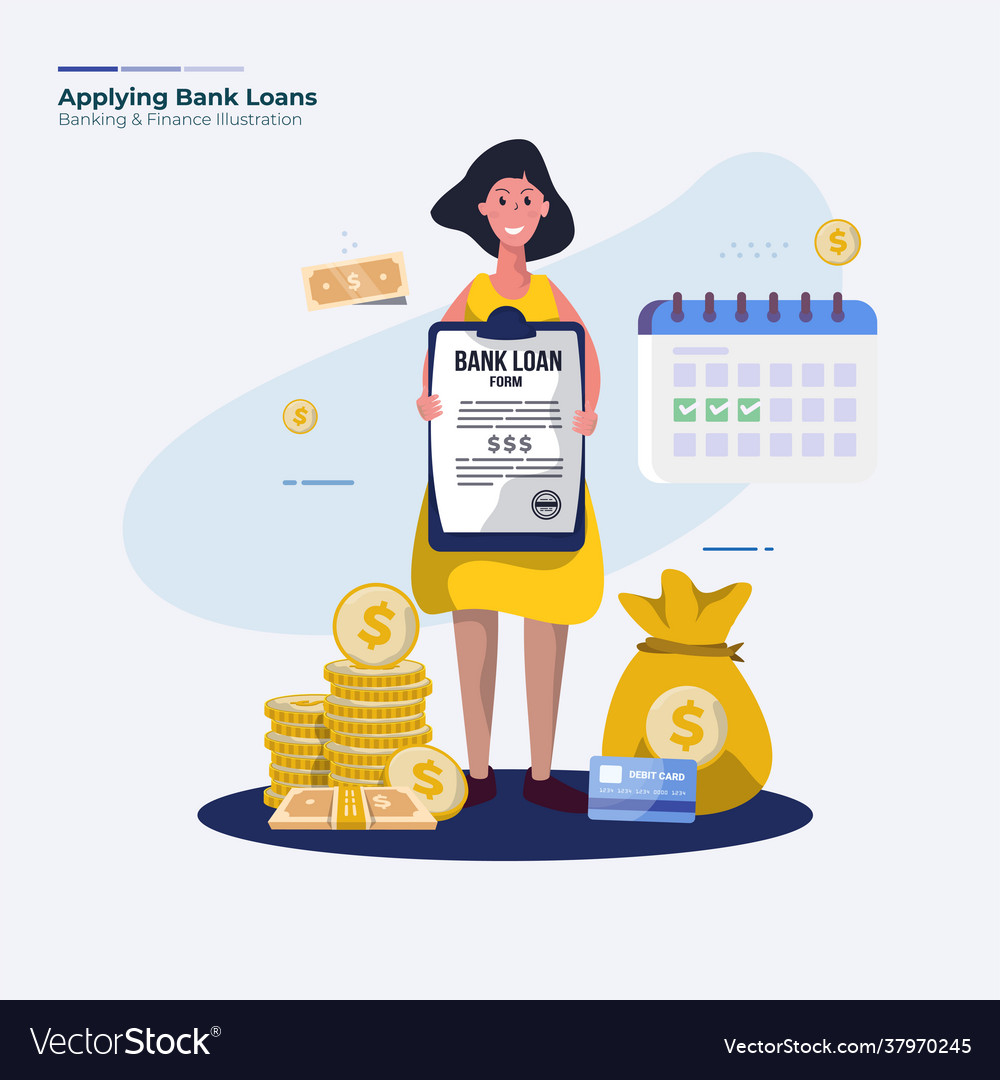 Applying bank loan Royalty Free Vector Image - VectorStock