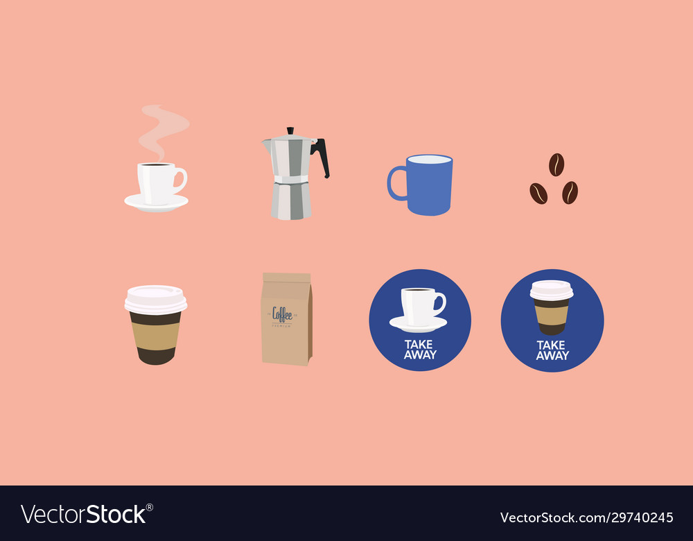 Coffee related icon set