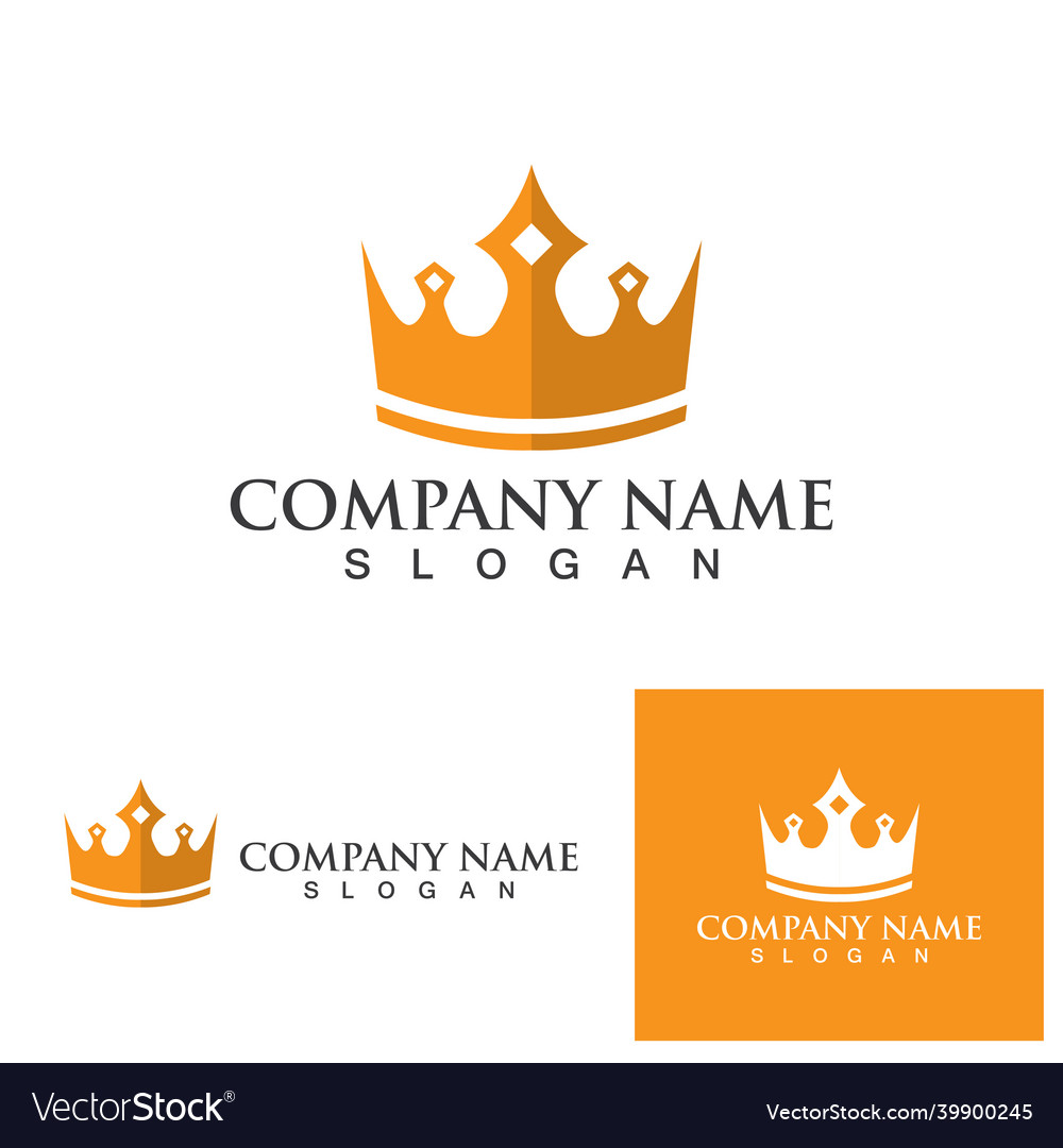 Crown logo template icon Royalty Free Vector Image