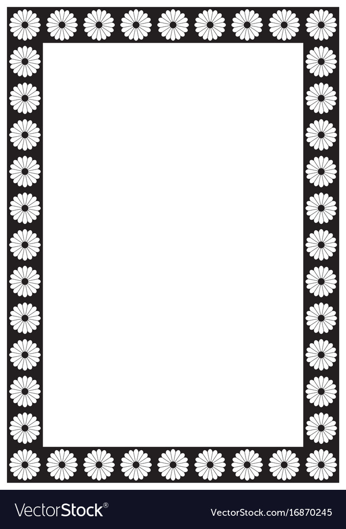 Flower page border a4 design for project Vector Image