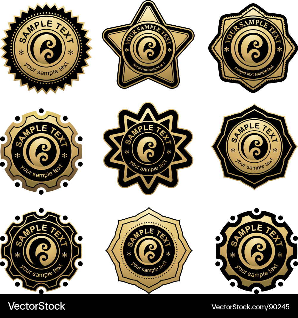 Golden label Royalty Free Vector Image - VectorStock