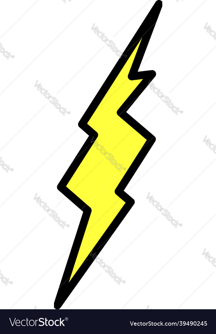 Lightning in a thunderstorm icon color outline Vector Image