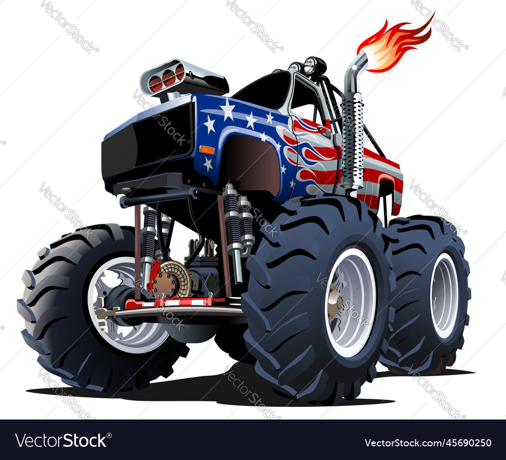 Cartoon monster truck Royalty Free Vector Image