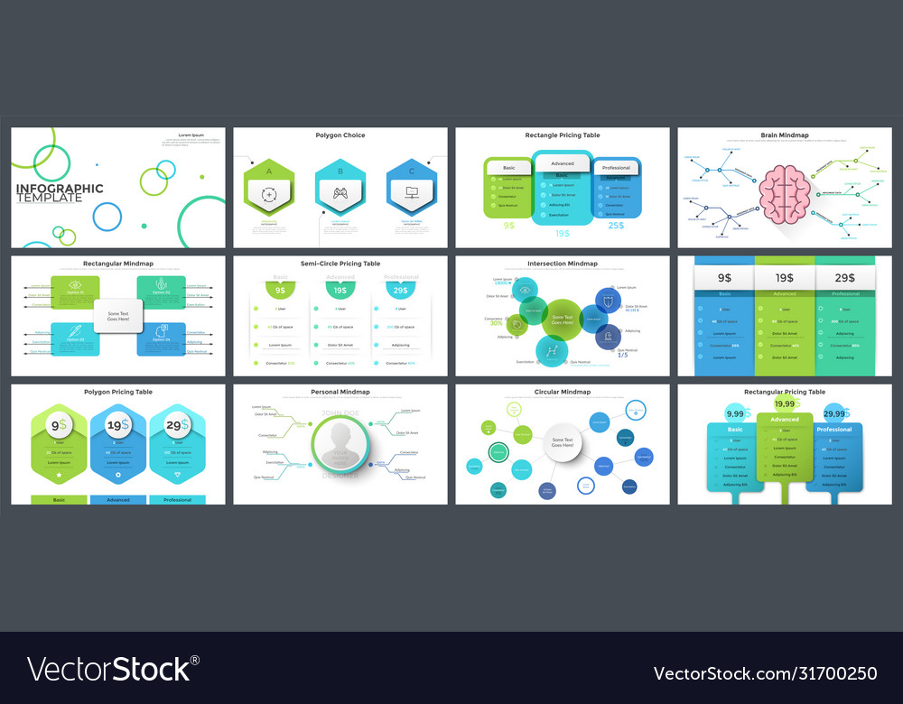 Collection presentation templates Royalty Free Vector Image