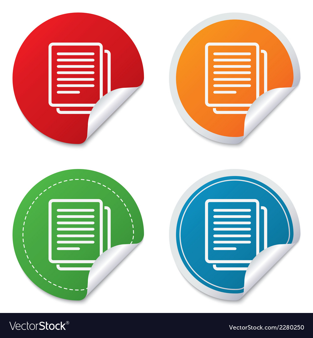 Copy file sign icon Duplicate document symbol Vector Image