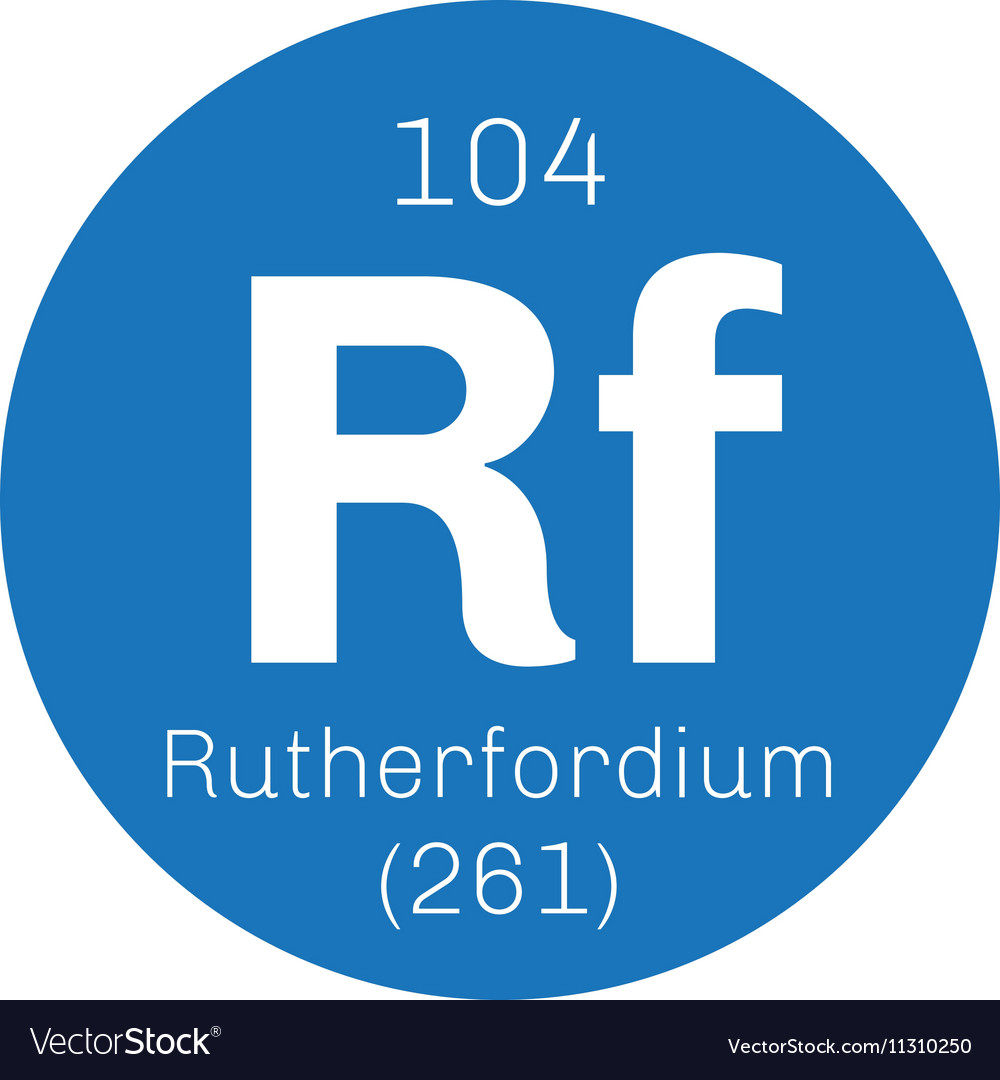 Rutherfordium chemical element Royalty Free Vector Image