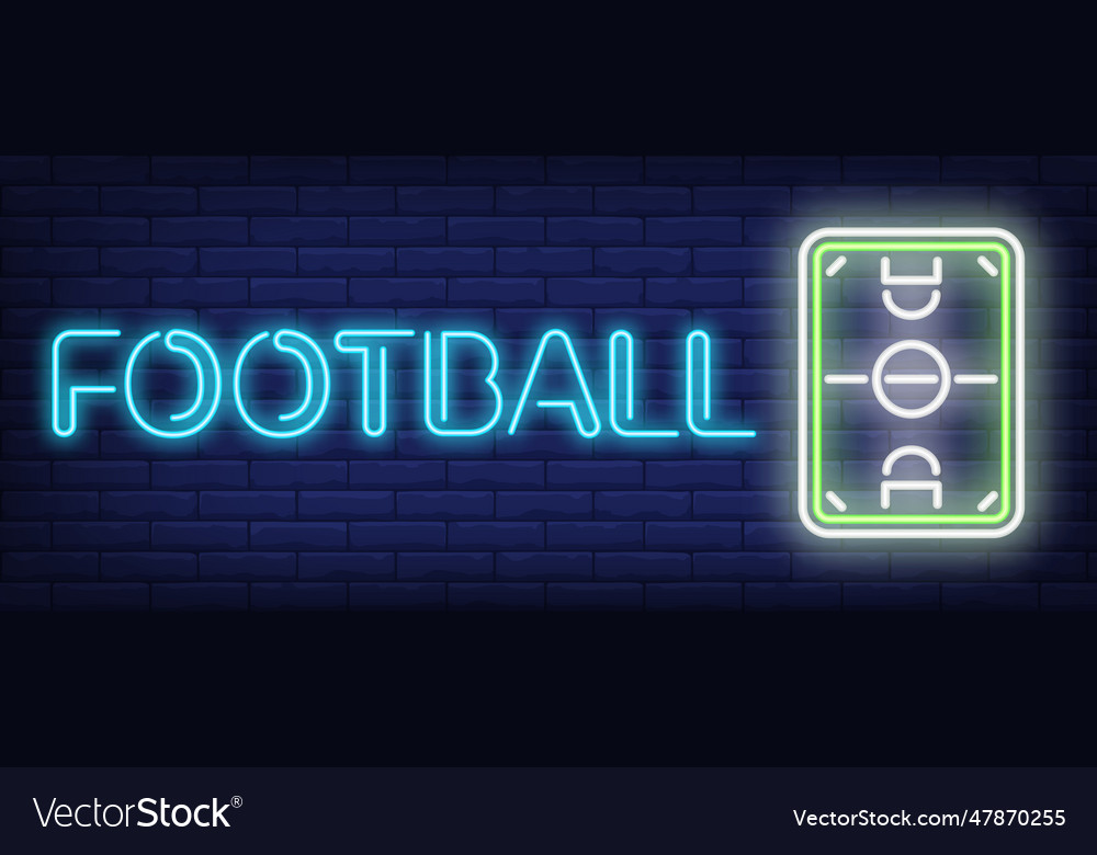 Football neon sign Royalty Free Vector Image - VectorStock