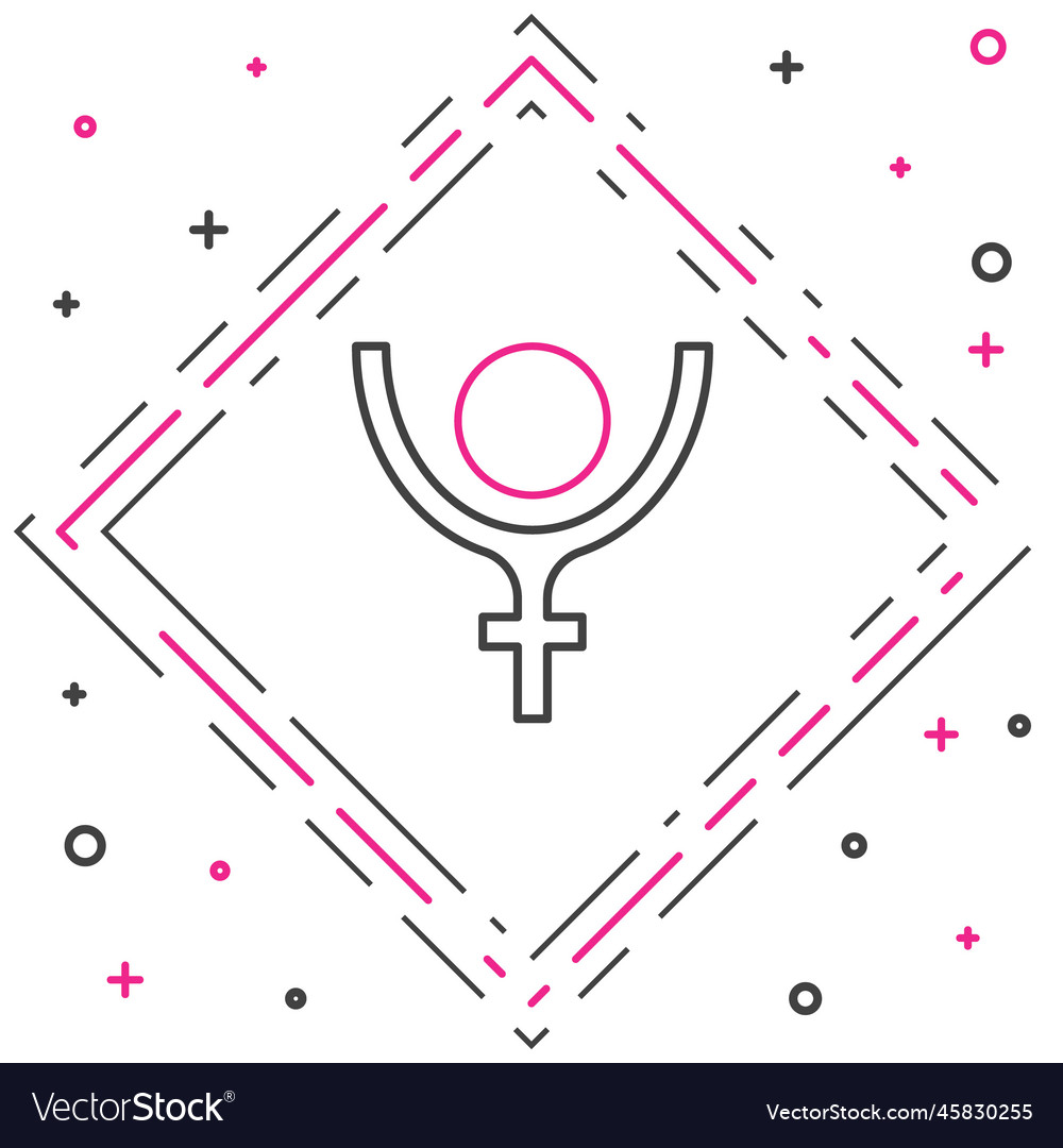 Line ancient astrological symbol of pluto icon Vector Image