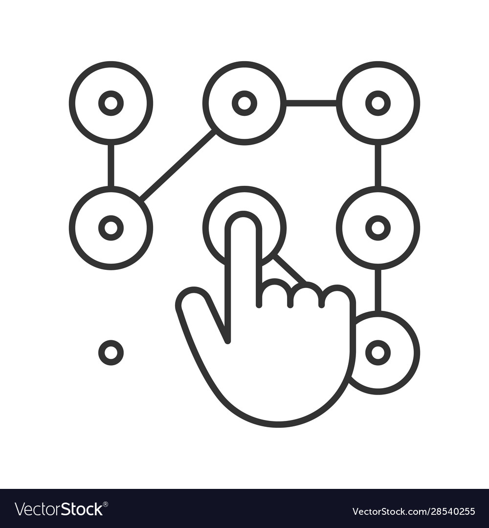 Lock pattern linear icon Royalty Free Vector Image