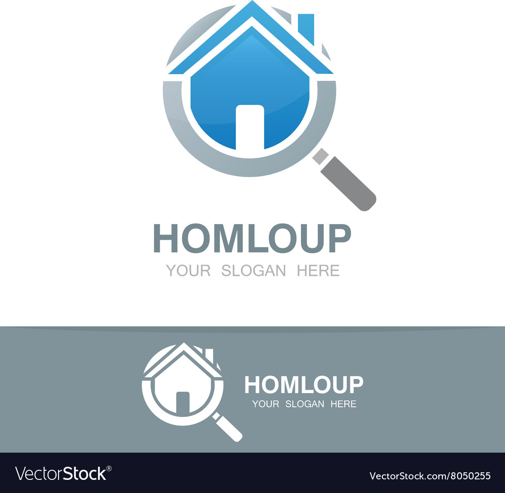 Loupe and house logo Royalty Free Vector Image