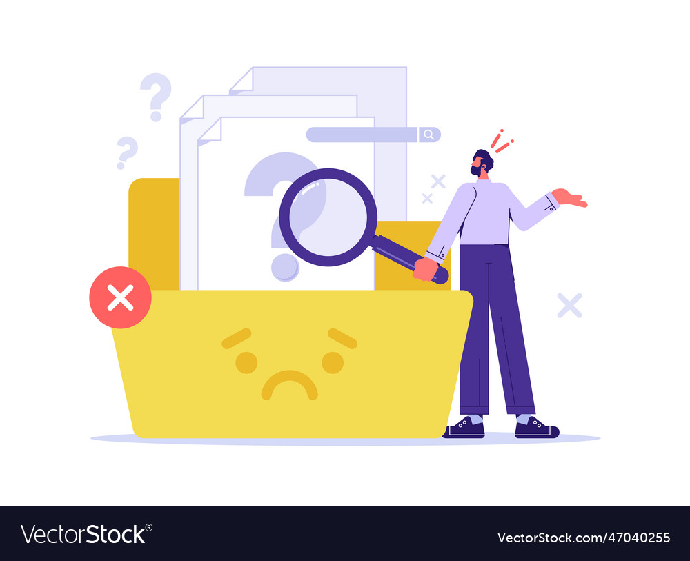 No data and search not found concept Royalty Free Vector