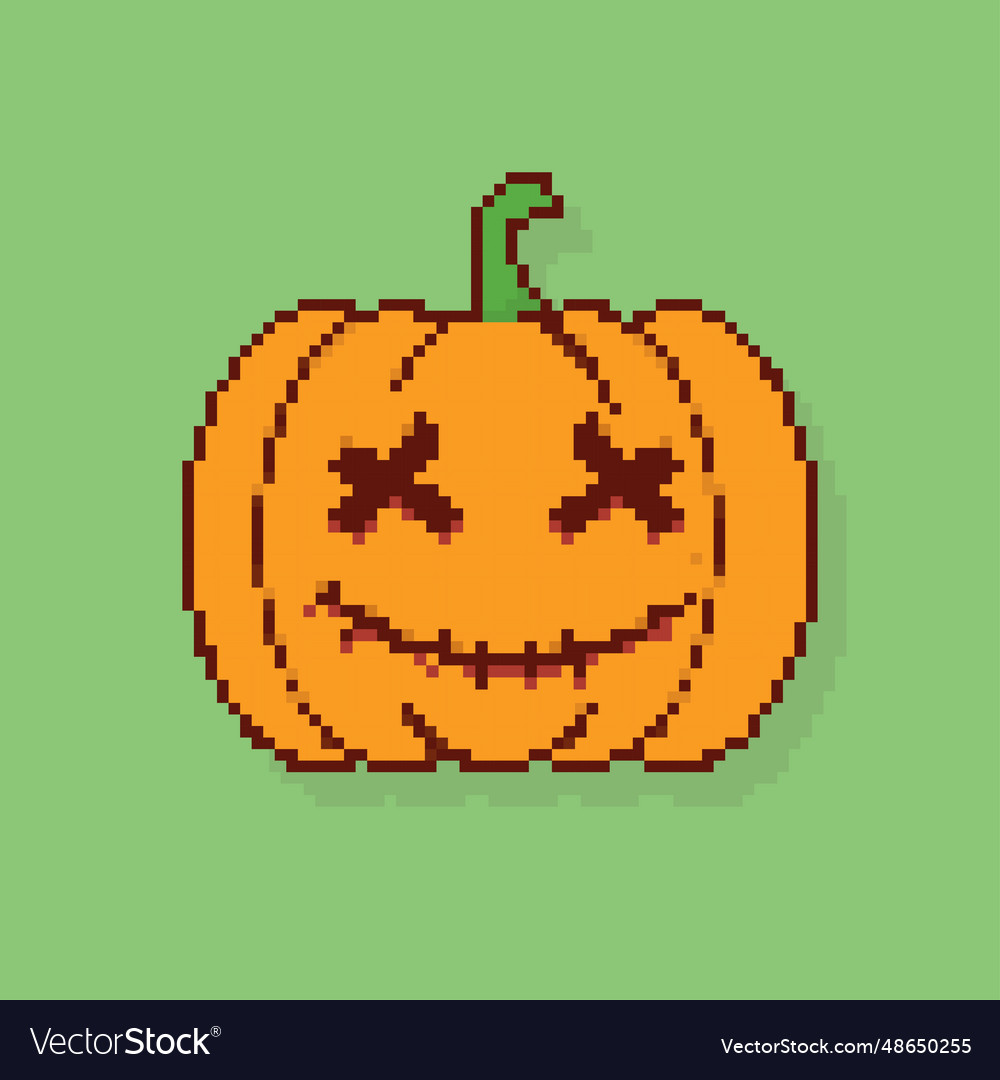 Pixel Art Pumpkin Icon 32x32 Pixels Stock Vector (Royalty Free