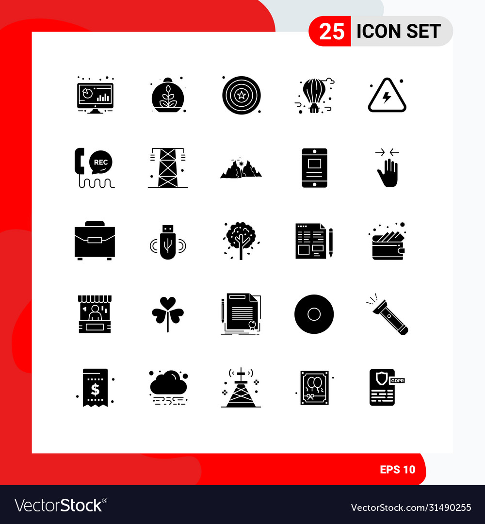 Set 25 modern ui icons symbols signs for Vector Image