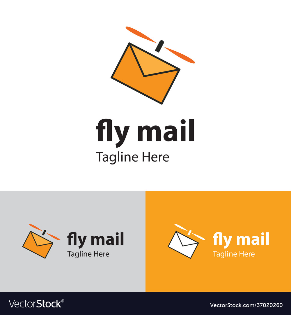 Fly mail logo design template-flying message Vector Image