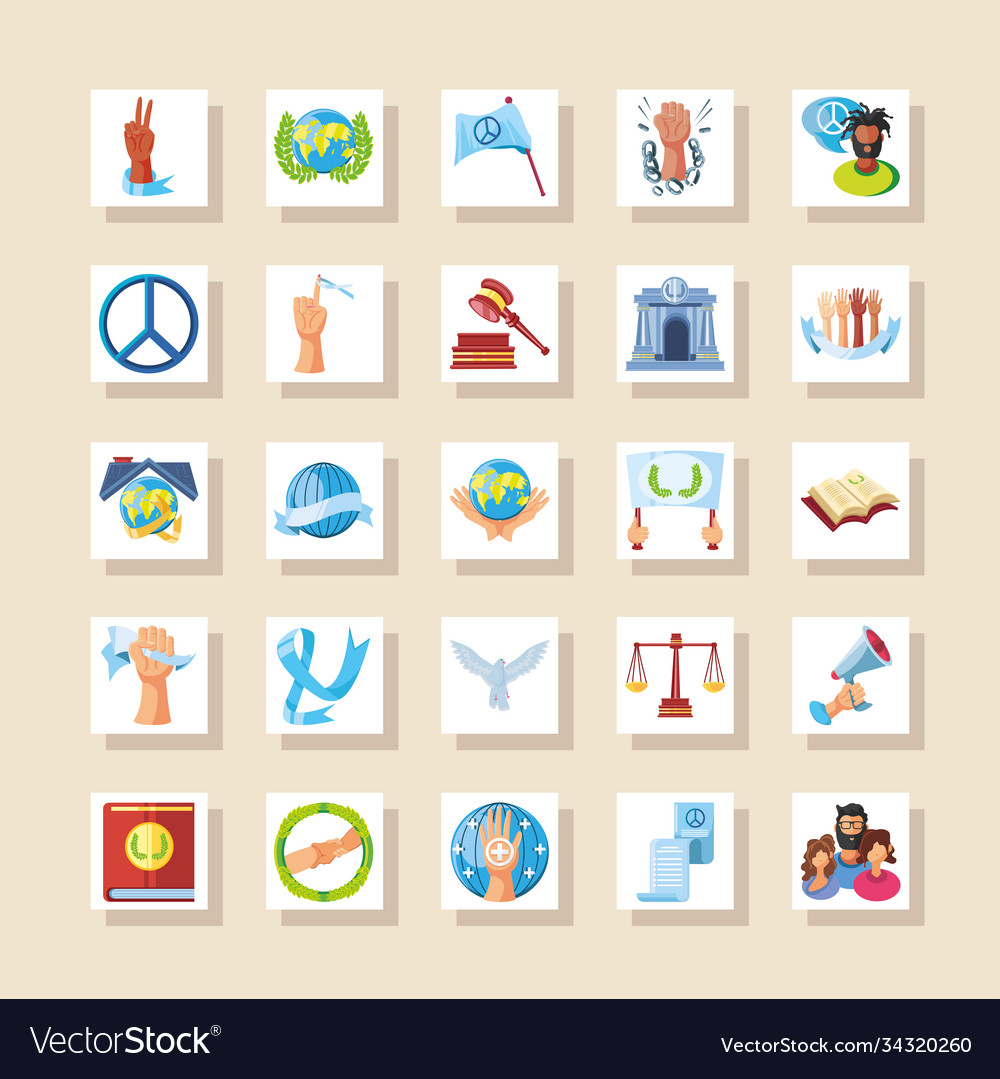 International Human Rights Contains Such Icons Vector Image