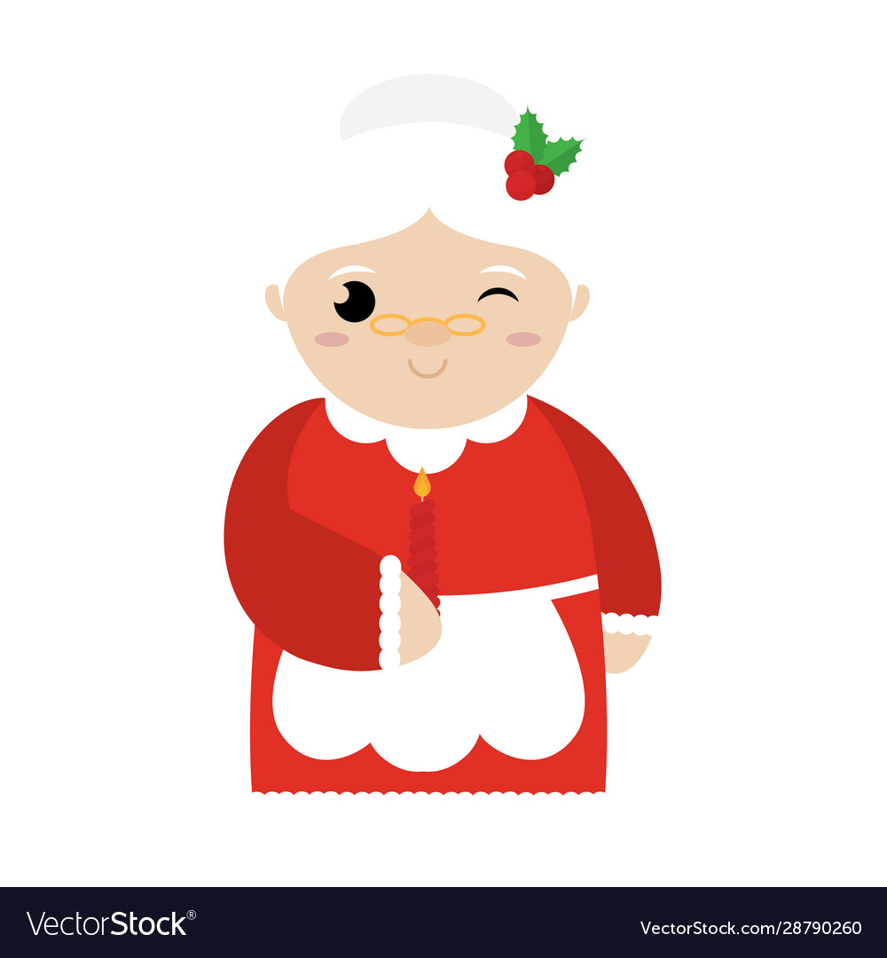 Isolated mrs claus cartoon Royalty Free Vector Image