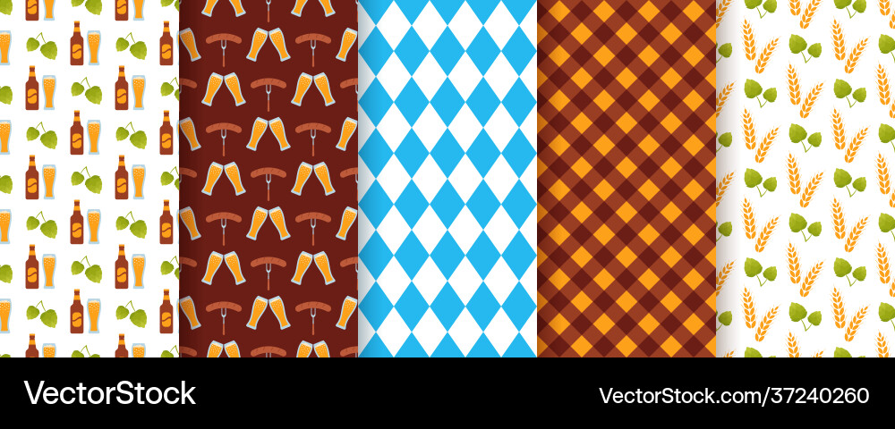 Oktoberfest seamless pattern textures Royalty Free Vector