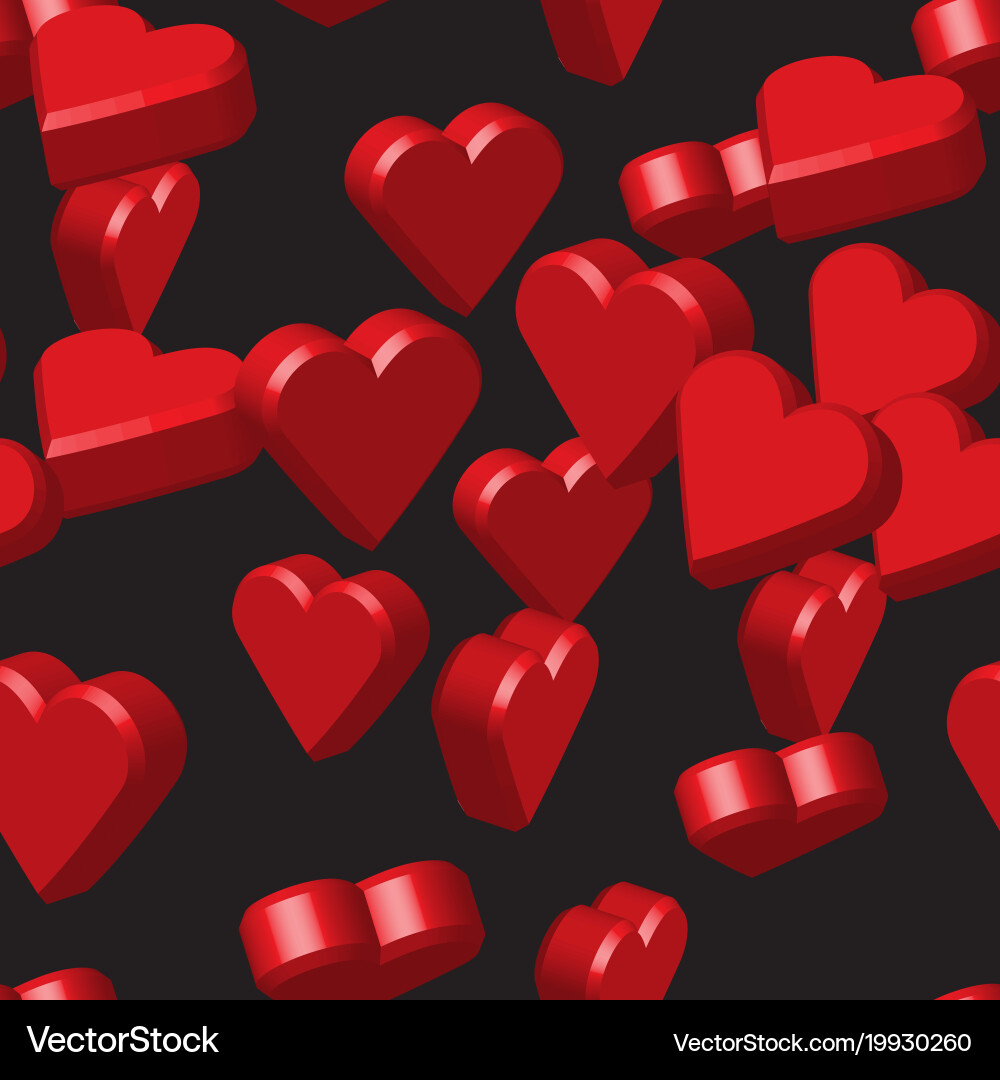 Red hearts seamless pattern Royalty Free Vector Image