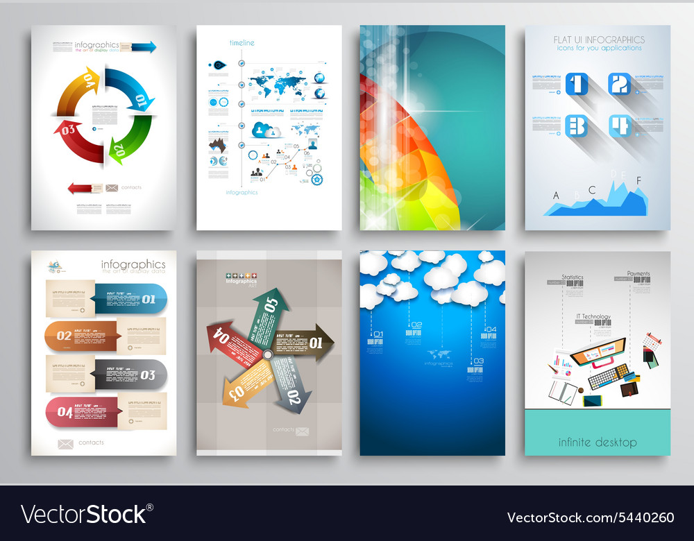 Set of flyer design web templates brochure designs