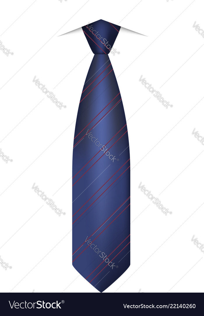 Striped necktie icon realistic style Royalty Free Vector