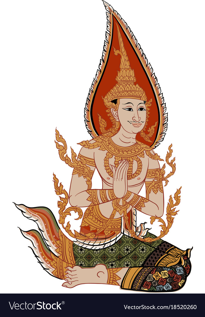 Thai traditional painting Royalty Free Vector Image