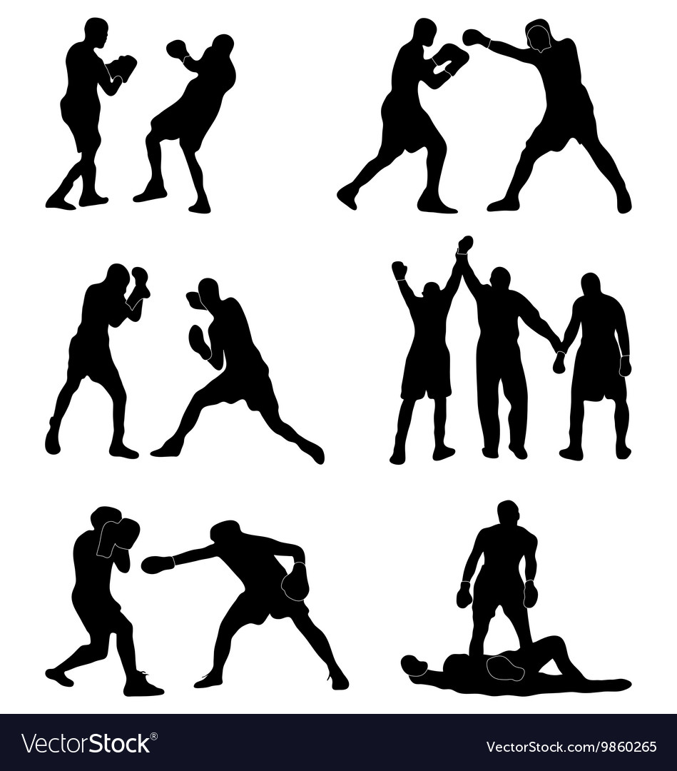 Boxers in fight Royalty Free Vector Image - VectorStock