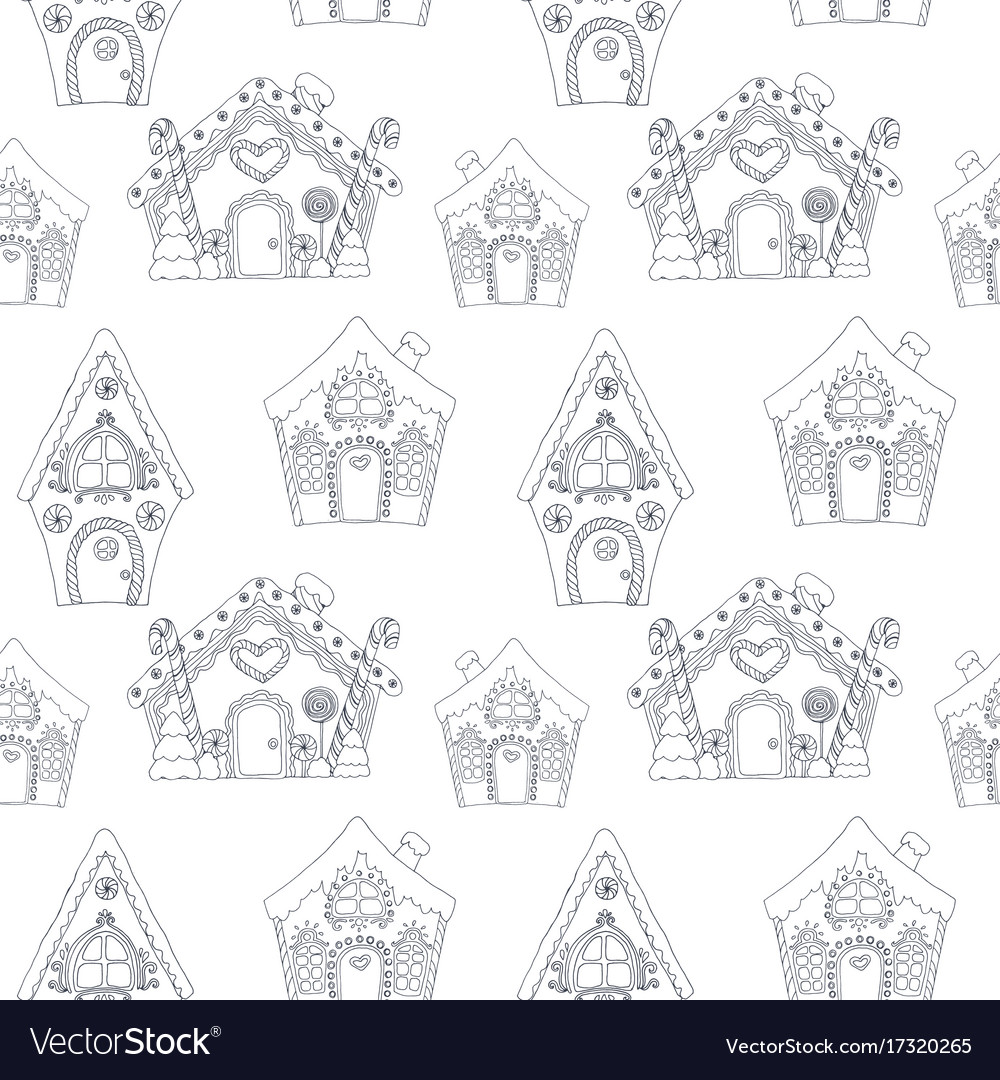 Christmas coloring pages pattern Royalty Free Vector Image