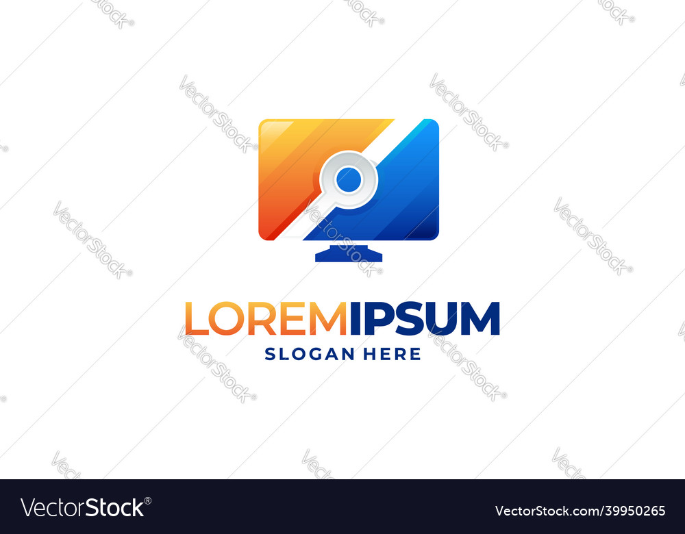 Computer technology logo template designs Vector Image