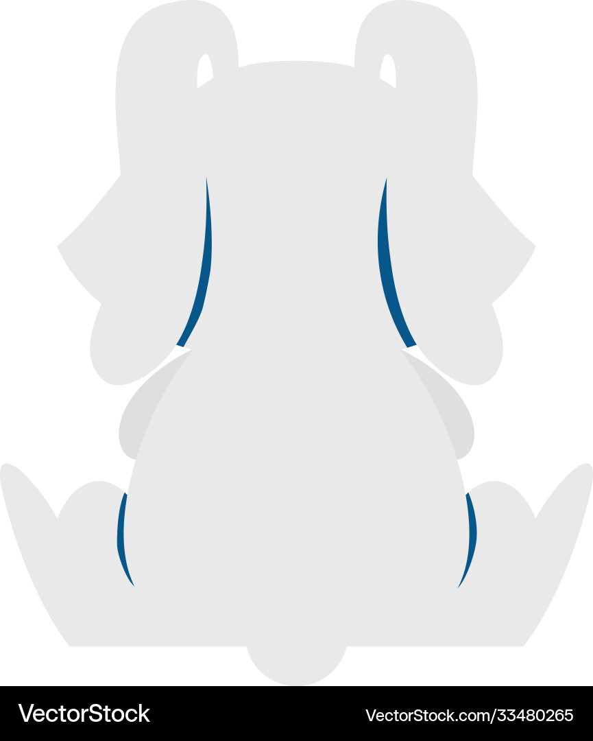 Cute easter little rabbit back character Vector Image