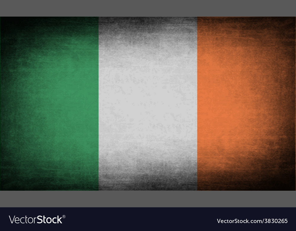 Flag of ireland with old texture Royalty Free Vector Image