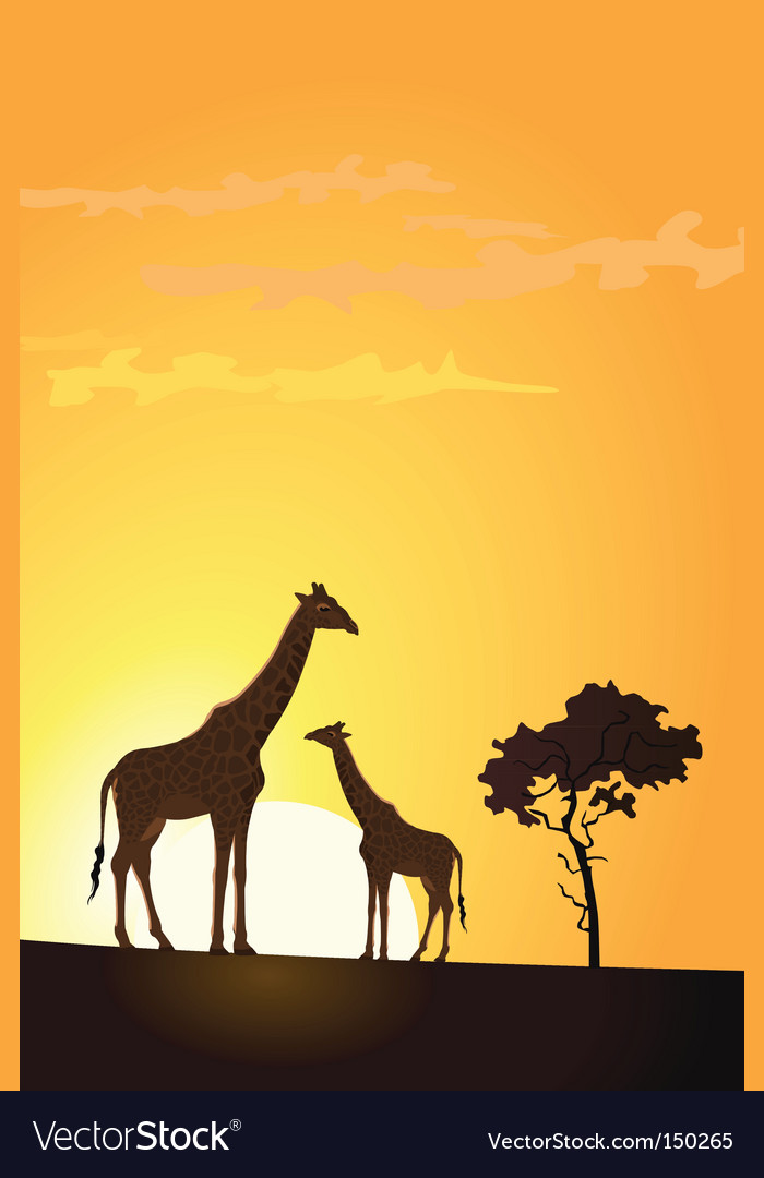 Download Giraffe silhouette Royalty Free Vector Image - VectorStock